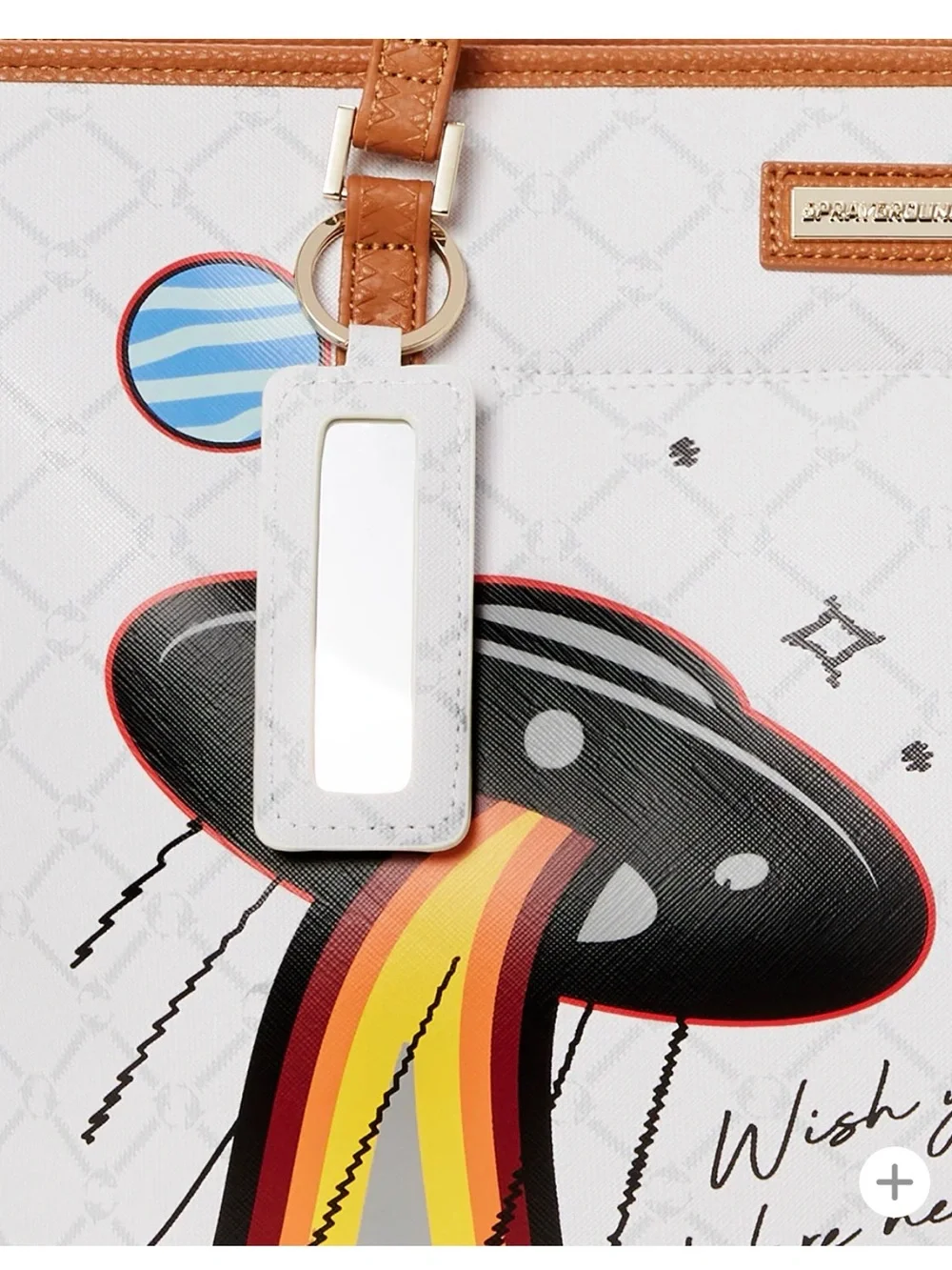 Sprayground White Tote UFO FLYING COLORS TOTE